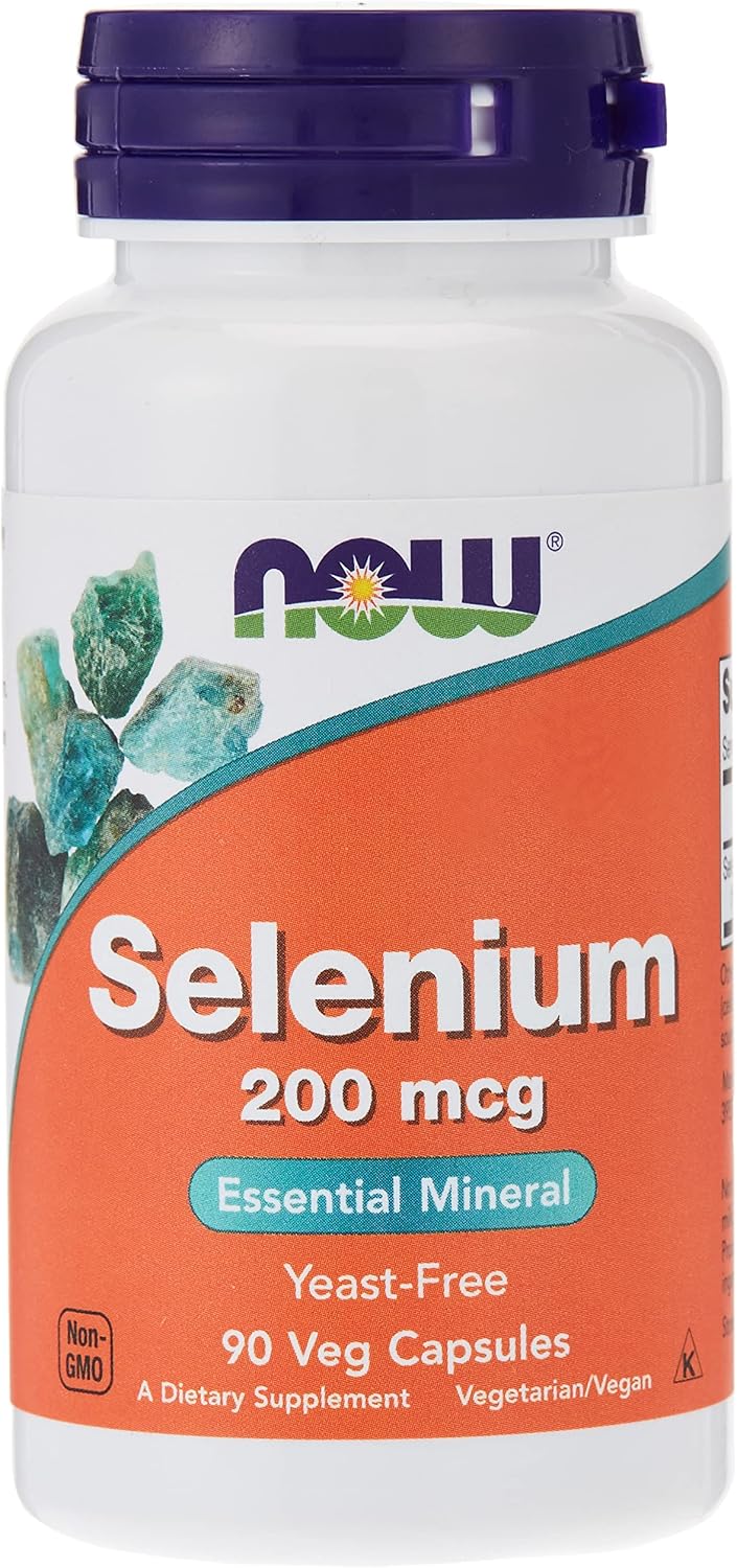 Now Foods Selenium 200mcg Yeast-Free Selenium Mineral for Antioxidant Protection & Immune System Support & Thyroid Health 90 Veg Capsules – image 1