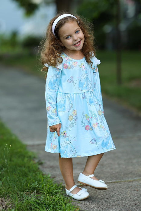 Disney Stitch Minnie Mouse Princess Frozen Girls Tie Back Dress Tween Kids Off Shoulder/Short Sleeve Smocked Outfit 2-13Years