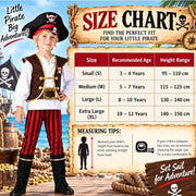 Doodle Kiddo Pirate Costume for Kids 3-12 Years Halloween Pirate Outfit with Hat, Vest, Pants & Eye Patch Fancy Dress & Pretend Play Costume for Kids & Toddlers