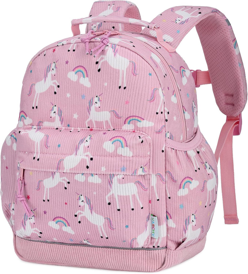 Corduroy Kids Toddler Backpack for Boys Girls 1-6 Yrs, Cute School Bag Children Rucksack for Preschool & Primary School & Nursery - Pink Unicorn-s