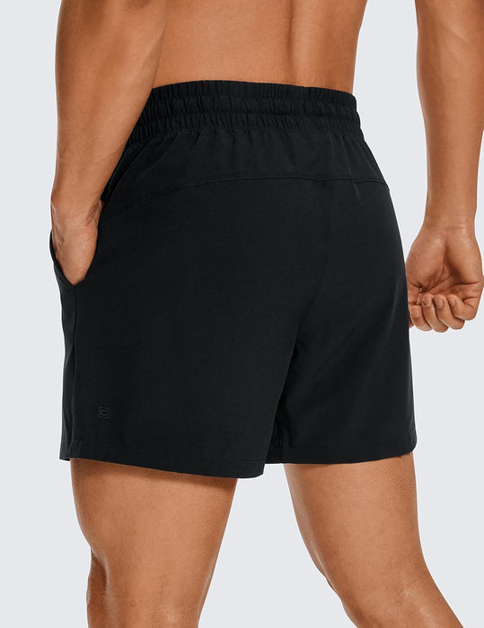 CRZ YOGA Men's Linerless Workout Shorts - 5'' Lightweight Quick Dry Running Sports Athletic Gym Shorts with Pockets