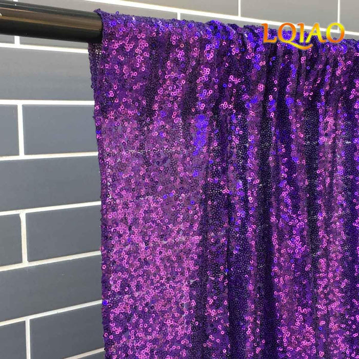 LQIAO 2 Panels Light Gold Sequin Backdrop Glitter Fabric for Wedding Birthday Parties Shimmer Wall-2x8ft
