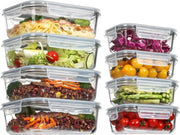Vtopmart Glass Meal Prep Containers with Snap Lids (4pack 33oz, Grey) - 8pack dual-capacity with snap lids