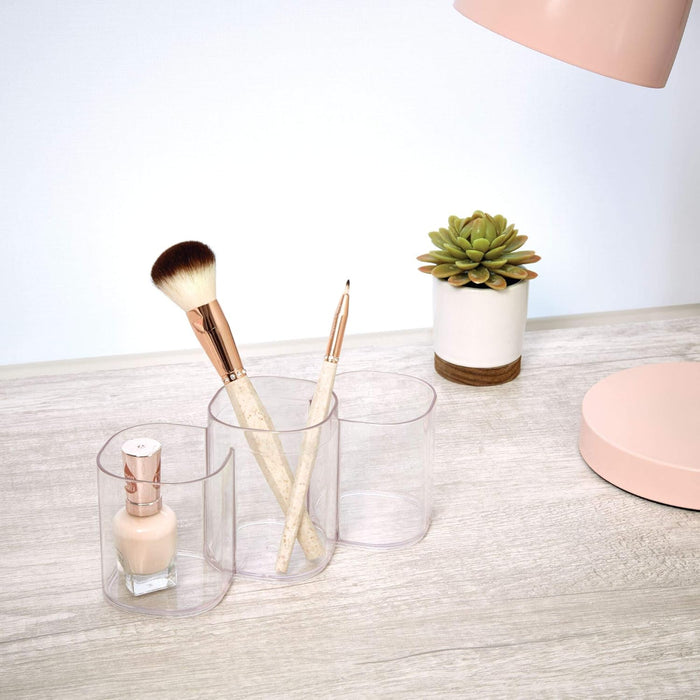 Idesign Bpa-Free Plastic Divided MakEUp Palette Cosmetic Organizer, The Clarity Collection – 9.25" X 3.86" X 3.2", Clear
