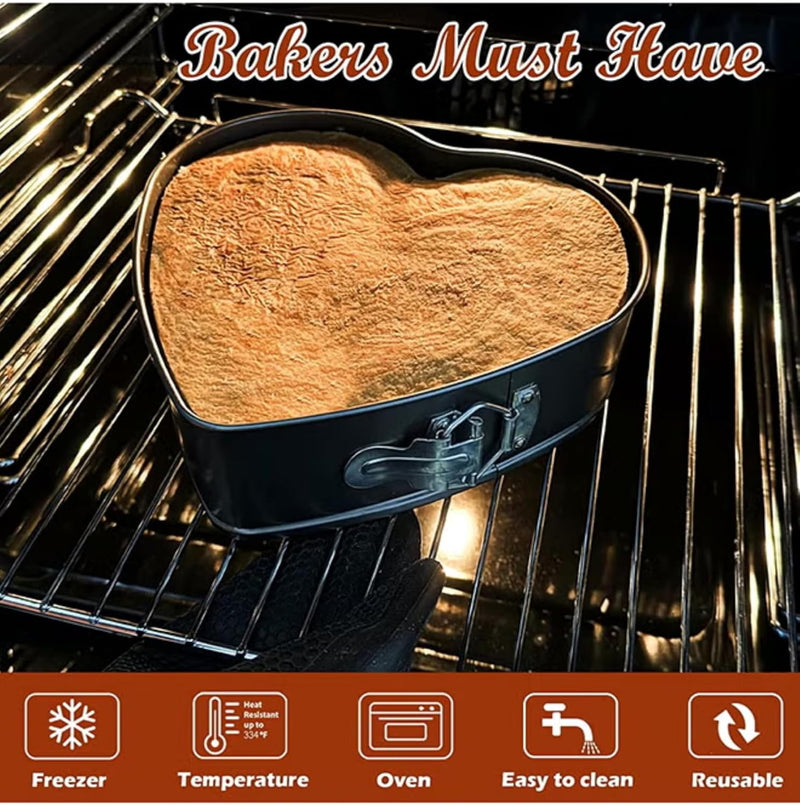 FEELINGS Heart Shaped Springform Baking Pan, Dark Grey, 9 Inch, Non-Stick