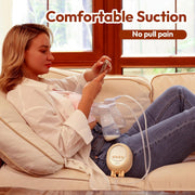 NCVI Double Electric Breast Pump, 4 Modes & 9 Levels, USB Rechargeable 2200mAh Battery, Low Noise, BPA-Free, LED Display - 8128