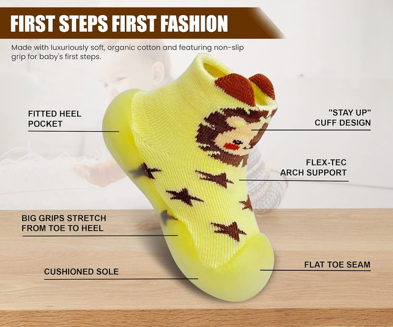 Dookeh Baby Sock Shoes Boys Girls First Walking Shoes Non-Slip Slippers Soft Sole Sneakers Toddler Infant Babygirl