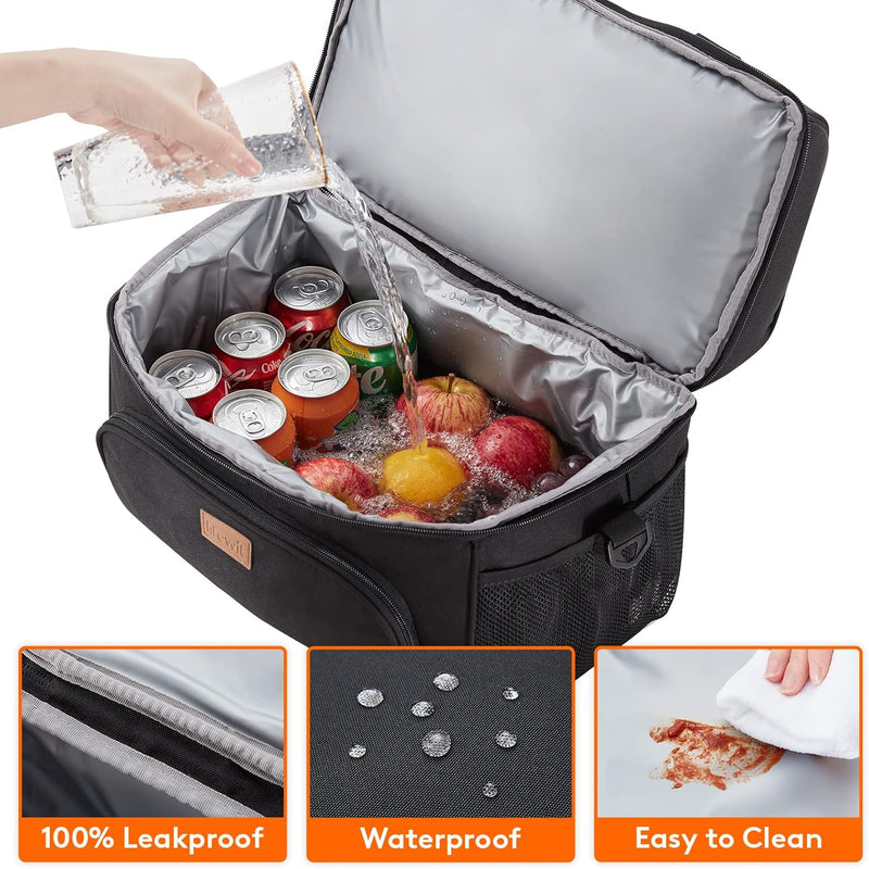 Insulated Cooler Bag, 32/48 Can Large Leakproof Beach Cooler, Lightweight Portable Double Layer Soft-Sided Travel Ice Chest for Camping, Kayaking, Road Trips, Grocery Shopping