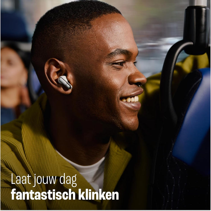 JBL LIVE FLEX 3 True wireless noise-cancelling earbuds with open-stick design and 50 hours total playback plus wireless charging, Blue