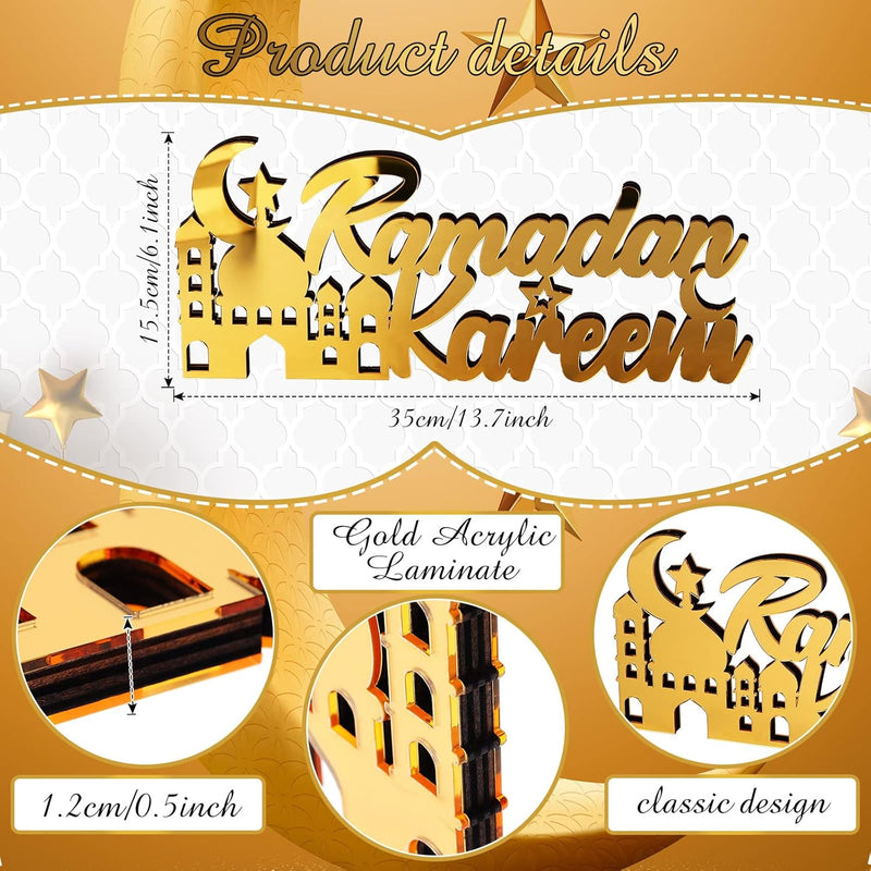 Islamic Tabletop Decors Ramadan Mubarak Sign Ramadan Kareem Sign Eid Decoration Islamic Home Decor Ramadan Gifts Wooden Letter Ramadan Table sign Eid Mubarak Tabletop decor for Desk (Ramadan Kareem) - Ramadan Kareem