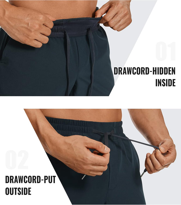CRZ YOGA Men's Linerless Workout Shorts - 5'' Lightweight Quick Dry Running Sports Athletic Gym Shorts with Pockets