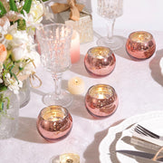 Lamorgift Clear Votive Candle Holders Set of 12 - Mercury Glass Votives Candle Holder - Tealight Candle Holder for Home Decor and Weddings/Parties Table Centerpieces