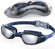 Aegend Swim Goggles, Swimming Goggles No Leaking Adult Men Women Youth, Aqua, UK-02-0016-1 - Black With Blue Strap