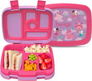 Bentgo Kids Prints Leak-Proof, 5-Compartment Bento-Style Kids Lunch Box - Ideal Portion Sizes for Ages 3 to 7 - BPA-Free, Dishwasher Safe, Food-Safe Materials (Dino Fossils) - Fairies