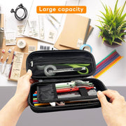 Pencil Case, EVA Pencil Case, Hard Shell with 2 Layers, Large Capacity, Simple Stationery Pouch for Students and Workers with Hand Strap