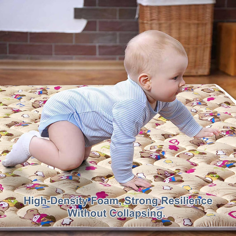 Vibe bear Baby Play Mat 71" X 59", Premium Thicker Foam One-Piece Crawling Mat, Extra Large Anti- Slip Crawling Mat Activity Playmats for Babies,Toddlers, Infants, Play & Tummy Time