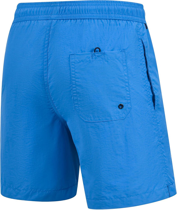 RBYEKP Mens Swimming Trunks 2 Pack Quick Dry Beach Surfing Shorts for Men Elastic Waist Board Short with Mesh Lining(Slim Fit)