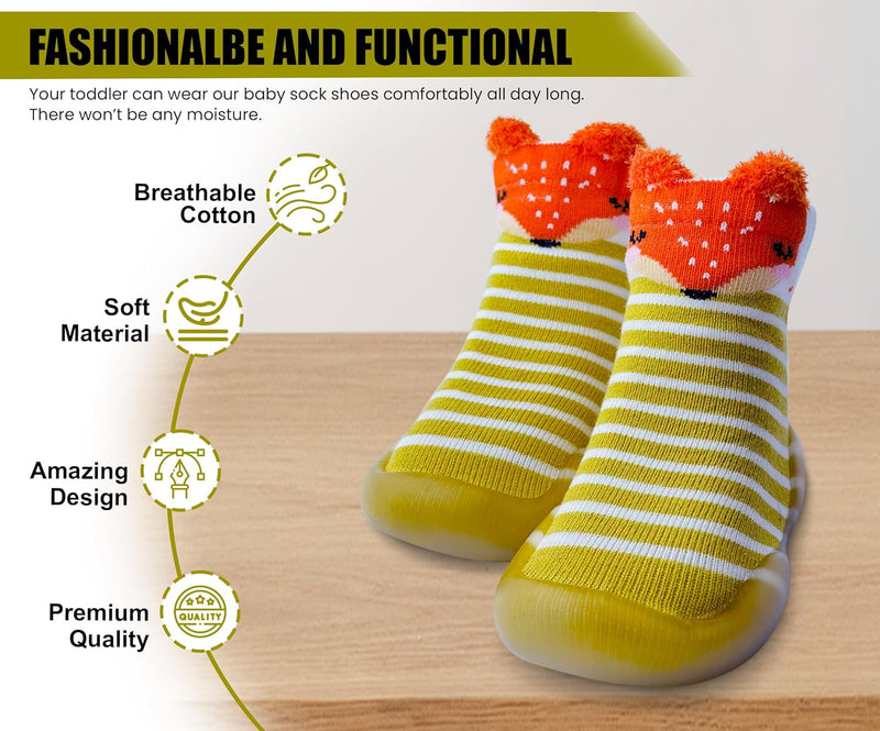 Dookeh Baby Sock Shoes Boys Girls First Walking Shoes Non-Slip Slippers Soft Sole Sneakers Toddler Infant Babygirl