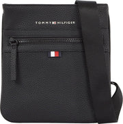 Men Essential PU Mini Crossover Shoulder Bag Small, Black (Black), One Size