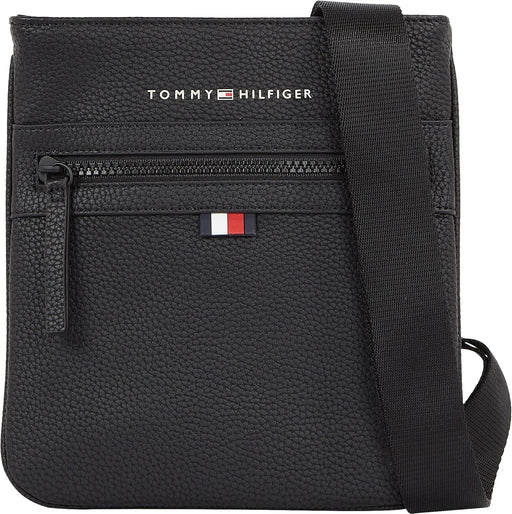 Men Essential PU Mini Crossover Shoulder Bag Small, Black (Black), One Size