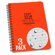 Rite in the Rain Weatherproof Side Spiral Notebook, 4.875" x 17.8 cm, Blue Cover, Universal Pattern (No. 273)", 1 pack - Pack Of 3 Orange