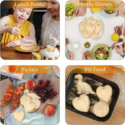 MMMA Sandwich Cutter for Kids 21 Pcs, Nifogo Cookie Cutters and Sealer Set, Bread Decruster Pancake Maker Heart Square Circle Dinosaur Shape DIY Mold for Boys Girls