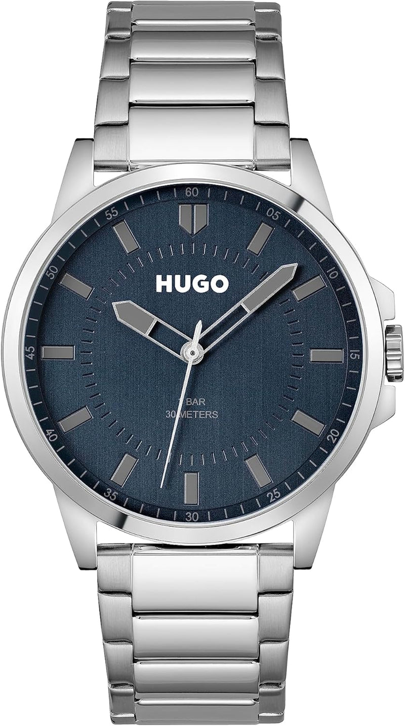 Hugo FIRST Men Watch, Analog - BLUE / SILVER