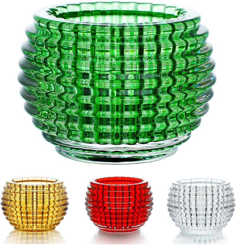 kanpura Clear Round Glass Votive Candle Holders 1pc, Fall Tea Light Candle Holder for Wedding Table, Votive for Birthday Party Decor