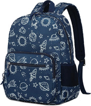 School Backpack, Kid Backpacks for Boys and Girls with Chest Strap First Day Gift in Elementary School - Rocket