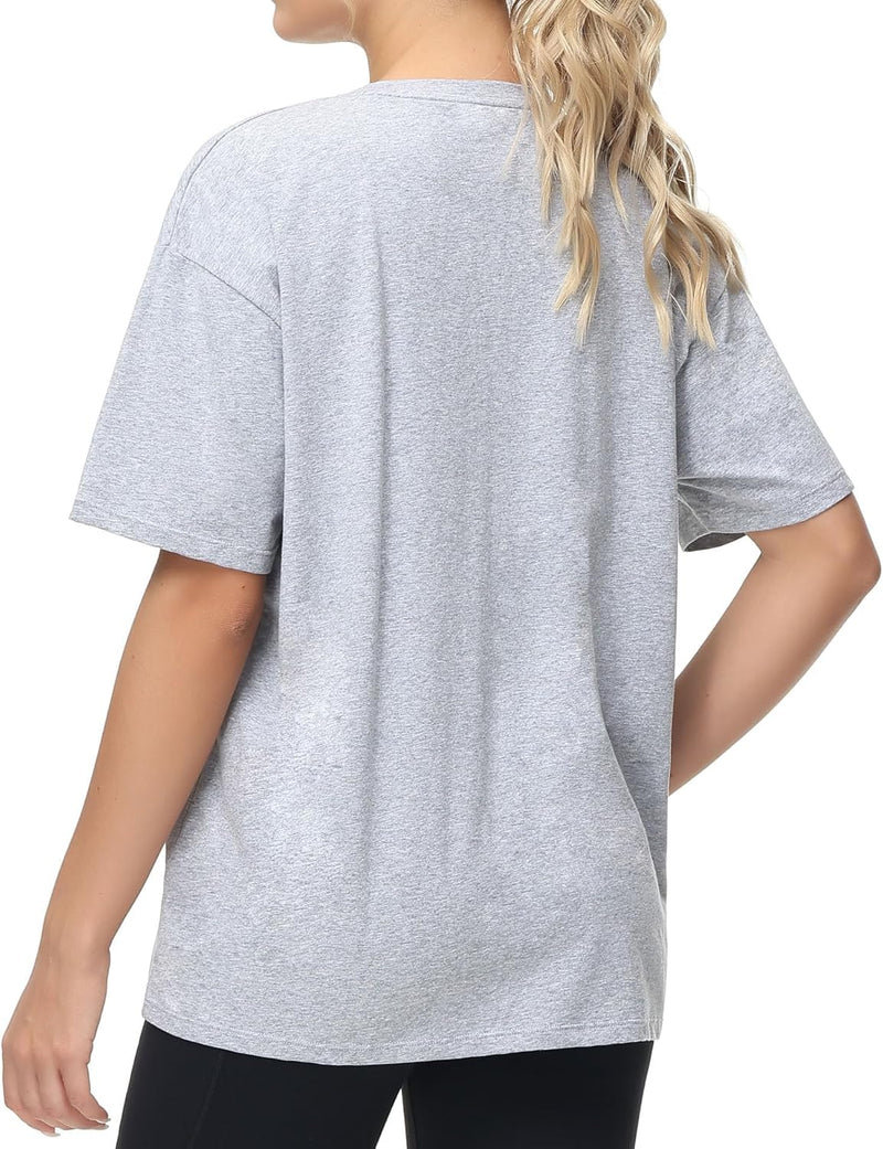 THE GYM PEOPLE Women's Casual Oversized T-Shirts Summer Crewneck Short Sleeve Workout Basic Tee Tops