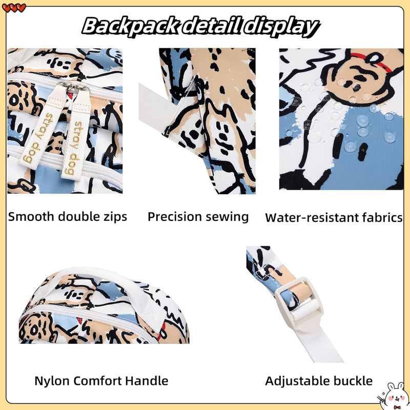 Mfikaryi Cute Cat Casual Daypack Teens Elementary School Backpack Students Bookbag for Girls Boys…