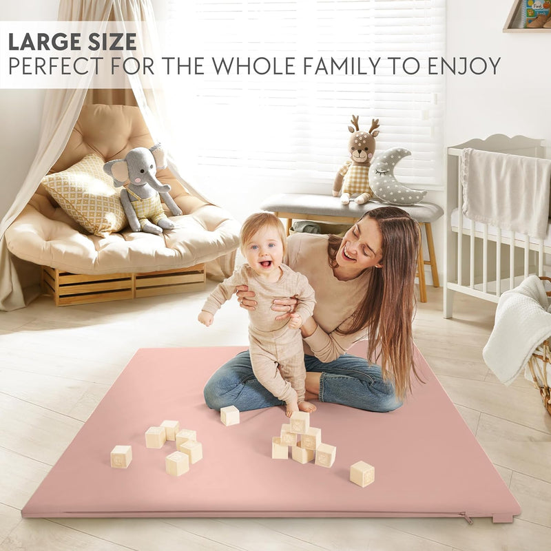 Stylish Padded Baby Play Mat for Your Boy or Girl - Extra Thick & Super Soft Vegan Leather Floor Mat Creates A Safe Play Area for Little Ones - A Beautiful Playmat That Fits Nicely Into Any Playroom