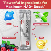 Zooone - NAD+ Supplement (30 Units), Nicotinamide Riboside & Premium Resveratrol, DNA Repair & Healthy Aging, Advanced NAD Supplement for Men & Women, Power Cell Energy