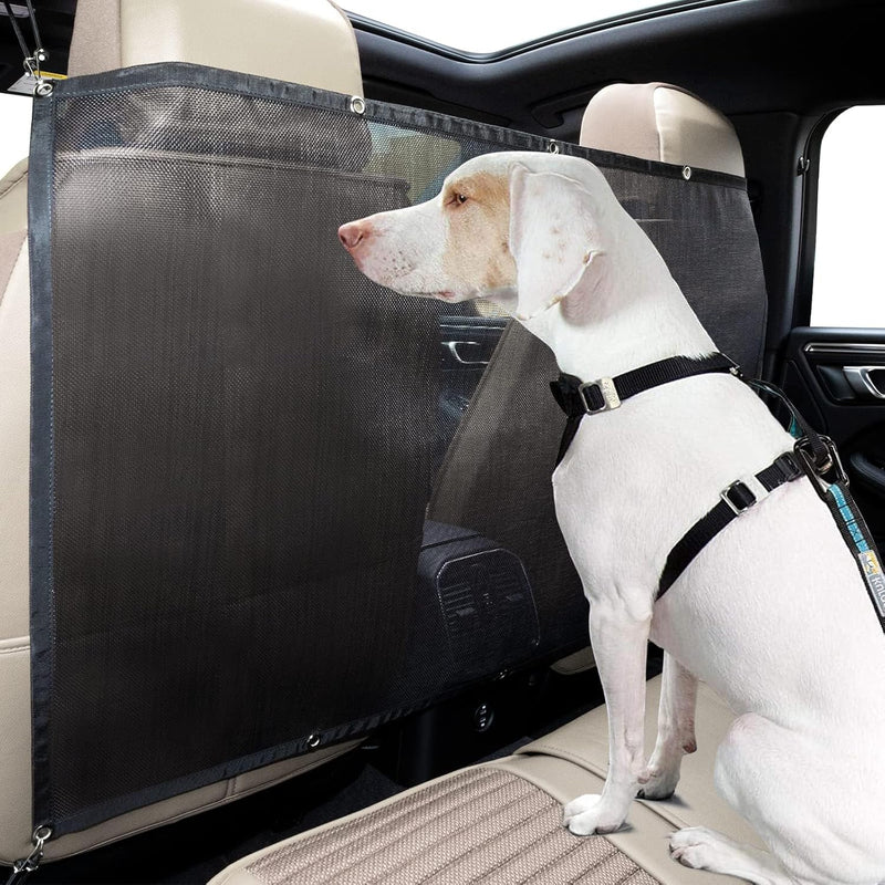 TERRIFI Car Net for Dogs, Dual Layer Pet Travel Safety Barrier Net for Dogs Easy to Install and Remove, Keep Pet Hair Out of Back Seat, Use for Cars Trucks, SUV