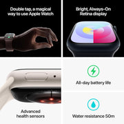 New Apple Watch Series 9 [GPS + Cellular 45mm] Smartwatch with Silver Stainless steel Case with Silver Milanese Loop One Size. Fitness Tracker, Blood Oxygen & ECG Apps, Water Resistant