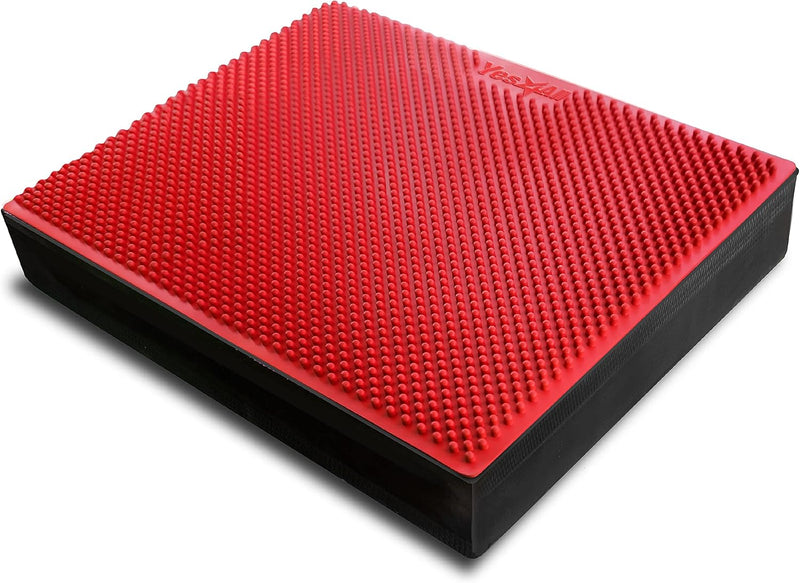 Balance Pad, Nonslip TPE Foam Balance Pad with Upgraded Sizes - L, XL, XXL Balance Mat for Fitness, Yoga & Stability Training - Multicolor Options - N.Red - XXL + Extra Thick -20" x 16" x 3" Massage