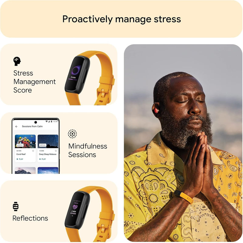 Fitbit Inspire 3 Activity Tracker with 6-months Premium Membership Included, up to 10 days battery life and Daily Readiness Score - Black/Midnight Zen, One Size