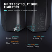 FIFINE Computer Speakers, Desktop PC Speakers with Volume Control, RGB Gaming Loudspeakers Wired with 3.5mm Aux Audio Cable for Laptop Monitor Phone Tablet-AmpliGame A20