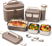 Bento Stainless Steel Lunch Box Set for Kids& Adult 1260ML Insulated Bento Box with Thermal Bag, Leakproof BPA Free Food Containers, Water Bottle & Spoon for School Office Travel