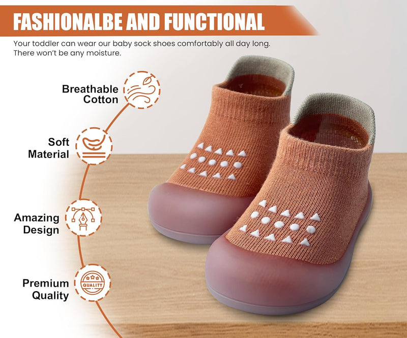 Dookeh Baby Sock Shoes Boys Girls First Walking Shoes Non-Slip Slippers Soft Sole Sneakers Toddler Infant Babygirl