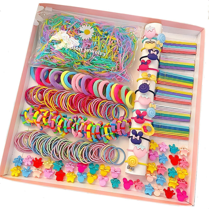 Shining Diva Fashion 780 Pcs Hair Accessories Set, Flower Bow Hair Clips Rubber Band Hair Ties Hairband for Girls Kids Baby Toddlers Women (14861zb) (Multicolor) - Style F - 1220 pcs Combo
