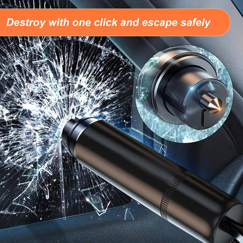 TimelessGrace 2 Pack Car Safety Hammer, Emergency Escape Tool One Second Window Breaker, Cutter Car Glass Breaker Life-Saving Emergency Artifact (Black)