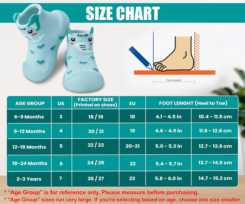 Dookeh Baby Sock Shoes Boys Girls First Walking Shoes Non-Slip Slippers Soft Sole Sneakers Toddler Infant Babygirl