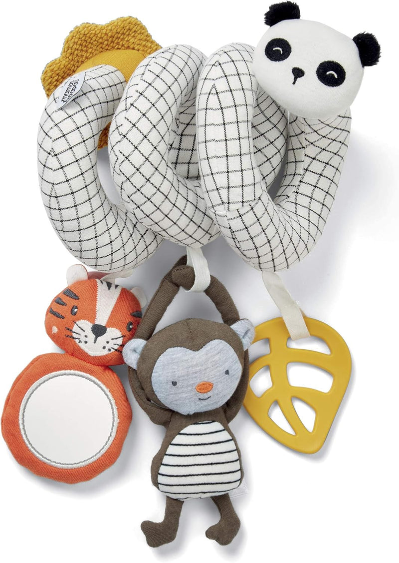 Mamas & Papas Welcome to the World Spiral Activity Toy Baby/Toddler Travel Spiral Activity Toy, Giraffe/Elephant/Lion