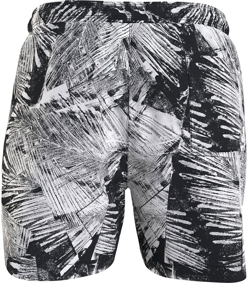 Men Medium Drawstring Woven Bottoms - Ip Palm Collage Black Aop