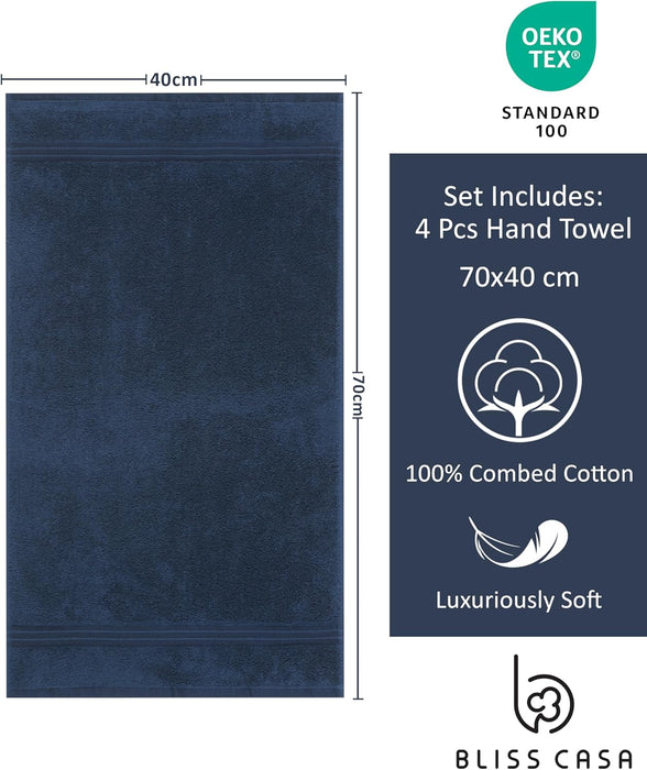 Bliss Casa - Luxury Hand Towels (40 x 70 cm) - 100% Combed Cotton, Ultra Soft and Highly Absorbent, Hotel & Spa Quality Hand Towels