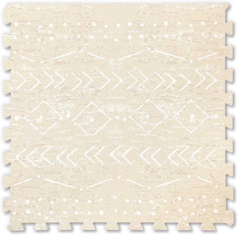 Lillefolk Baby Foam Play Mat - Baby Play Mat Floor Tiles for Kids Puzzle Piece Floor Mat - Foam Baby Mat for Floor Play Mats - Babies & Toddlers Non Toxic Play Mat for Baby Tummy Time Mat 6x6ft Beige