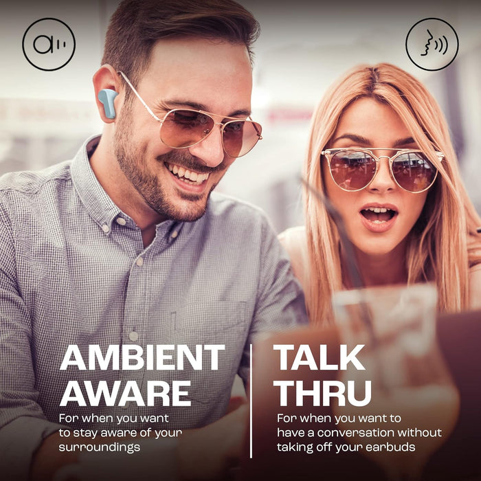 JBL Wave Beam 2 Adaptive Noise Cancelling with Smart Ambient True Wireless Earbuds, Deep Bass, Comfort Fit, 40H Battery, Hands-Free + VoiceAware, Water and Dust Resistant - Black, JBLWBEAM2BLK