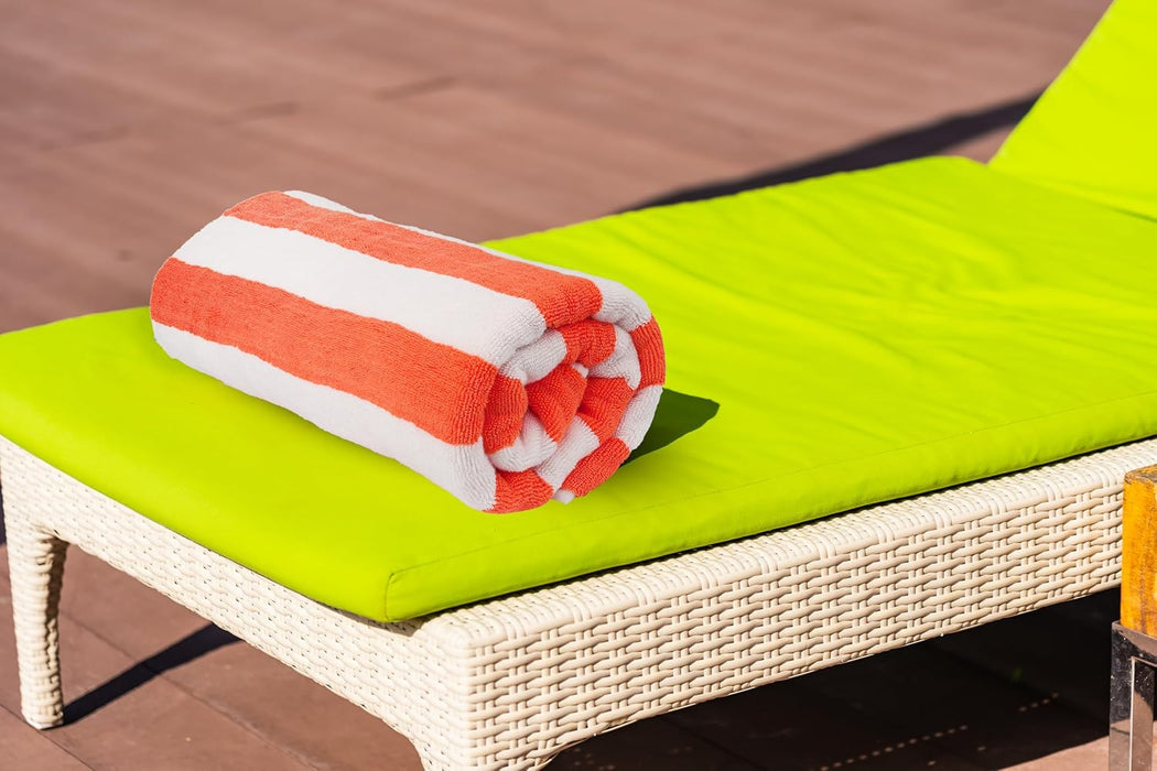 Bliss Casa Oversized Beach Towels (2 Pack, 90x180 cm) - Extra Large 100% Cotton Summer Pool Cabana Stripe Highly Absorbent & Soft Towel (Beach Towel - 2PC, Blue)