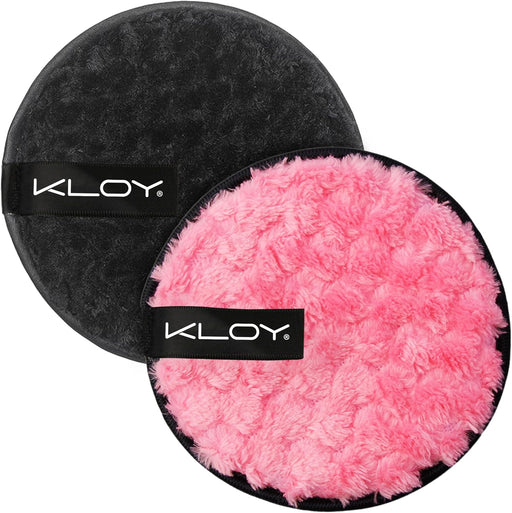 KLOY Reusable Multipurpose Makeup Removal Facial Cleansing Pads (Pack of 2), Facial Makeup Remover, Eye Makeup Remover & Foundation Simple Makeup Remover Pads (Pink & Black)